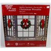 Image 1 : SET OF THREE LED PRE-LIT CHRISTMAS WREATHS