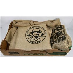 FLAT OF 5 NEW COFFEE BEAN SACKS