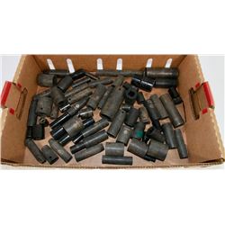 FLAT OF ASSORTED SAE & METRIC SOCKETS (MOSTLY
