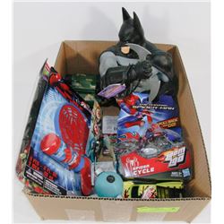 BOX W/BATMAN PIGGY BANK, NEW SPIDER