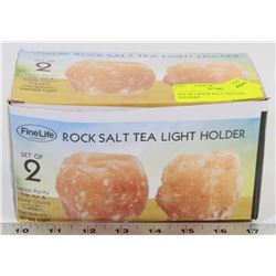 SET OF 2 ROCK SALT TEA LIGHT HOLDERS