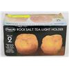 Image 1 : SET OF 2 ROCK SALT TEA LIGHT HOLDERS