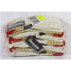 BUNDLE OF 6 LEATHER GRAIN, INSULATED GLOVES