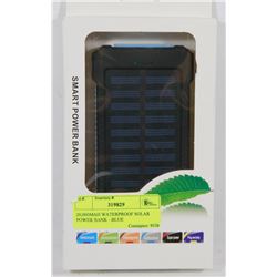 20,000MAH WATERPROOF SOLAR POWER BANK - BLUE