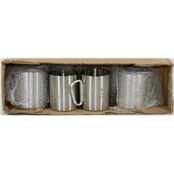 LOT OF 4 STAINLESS "MOLSON CANADIAN" MUGS ATTACHED