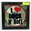 Image 1 : " I HEART ROCK N'ROLL " FRAMED PICTURE