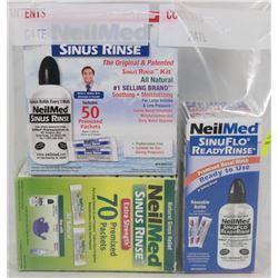 BAG OF ASSORTED SINUS CLEANING SUPPLIES