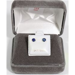3) 10K WHITE GOLD SAPPHIRE EARRINGS