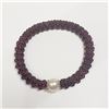 Image 1 : 5) FRESHWATER PEARL GARNET BRACELET