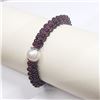 Image 3 : 5) FRESHWATER PEARL GARNET BRACELET