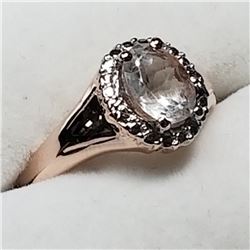 8) ROSE GOLD-PLATED STERLING SILVER RING SIZE 7.25