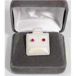 13) 14K YELLOW GOLD RUBY EARRINGS