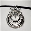 Image 1 : 15) STERLING SILVER CUBIC ZIRCONIA PENDANT