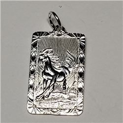 31) STERLING SILVER HORSE PENDANT