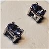 Image 2 : 35) STERLING SILVER TANZANITE OVAL EARRINGS