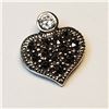Image 1 : 36) STERLING SILVER CZ MARCASITE PENDANT