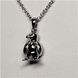 37) STERLING SILVER PENGUIN NECKLACE
