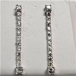 38) STERLING SILVER CUBIC ZIRCONIA EARRINGS