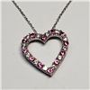 Image 1 : 44) STERLING SILVER PINK SAPPHIRE CZ NECKLACE