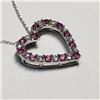 Image 2 : 44) STERLING SILVER PINK SAPPHIRE CZ NECKLACE