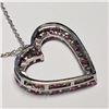 Image 3 : 44) STERLING SILVER PINK SAPPHIRE CZ NECKLACE