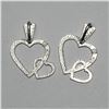 Image 1 : 45) STERLING SILVER 2 HEARTS PENDANT