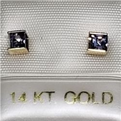 46) 10K GOLD TANZANITE EARRINGS