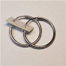 49) STERLING SILVER SMALL HOOP EARRINGS
