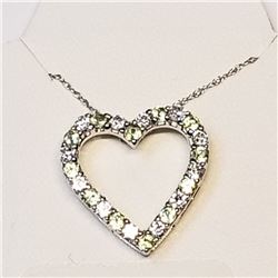 50) STERLING SILVER PERIDOT CZ NECKLACE