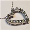 Image 2 : 50) STERLING SILVER PERIDOT CZ NECKLACE