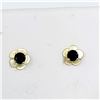 Image 1 : 52) 14K BLACK DIAMOND & MOTHER OF PEARL EARRINGS