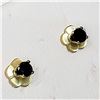 Image 2 : 52) 14K BLACK DIAMOND & MOTHER OF PEARL EARRINGS