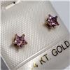 Image 2 : 55) 14K YELLOW GOLD PINK CZ EARRINGS