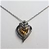 Image 2 : 57) STERLING SILVER CITRINE NECKLACE