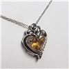 Image 3 : 57) STERLING SILVER CITRINE NECKLACE