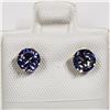 Image 1 : 58) 10K WHITE GOLD IOLITE EARRINGS