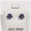 Image 2 : 58) 10K WHITE GOLD IOLITE EARRINGS