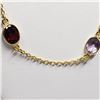 Image 2 : 60) GOLD-PLATED STERLING SILVER GEMSTONE NECKLACE
