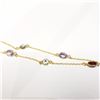 Image 3 : 60) GOLD-PLATED STERLING SILVER GEMSTONE NECKLACE