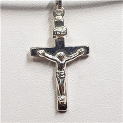 64) STERLING SILVER CROSS NECKLACE