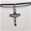 Image 2 : 64) STERLING SILVER CROSS NECKLACE