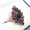Image 2 : 65) STERLING SILVER GARNET RING SIZE 7