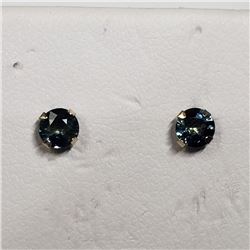 67) 10K YELLOW GOLD 2 SAPPHIRE EARRINGS