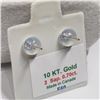 Image 3 : 67) 10K YELLOW GOLD 2 SAPPHIRE EARRINGS