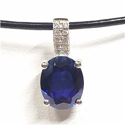 68) STERLING SILVER CUBIC ZIRCONIA NECKLACE