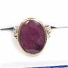 Image 1 : 70) GOLD-PLATED STERLING SILVER RUBY RING SIZE 5