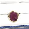 Image 2 : 70) GOLD-PLATED STERLING SILVER RUBY RING SIZE 5