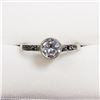 Image 1 : 72) STERLING SILVER CUBIC ZIRCONIA MARCASITE RING