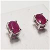 Image 3 : 74) STERLING SILVER RUBY EARRINGS