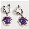 Image 3 : 76) ST. SILVER AMETHYST CZ EARRING & PENDANT SET